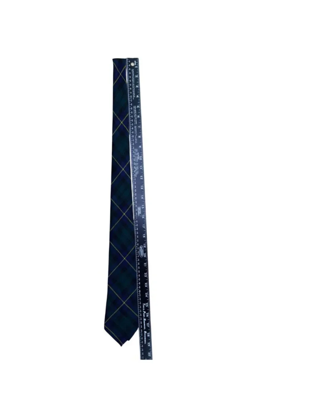 Kinloch Anderson Mens Blue & Yellow Wool Tartan Pattern Tie